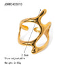 Wholesale French Retro Style Irregular Geometric Opening Ring Titanium Steel Stainless Steel Electroplated Jewelry For Women