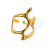 Wholesale French Retro Style Irregular Geometric Opening Ring Titanium Steel Stainless Steel Electroplated Jewelry For Women