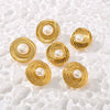 Wholesale French Retro Style Pleated Inlaid Pearl Earrings For Women Titanium Steel With 18K Vacuum Plating In Furnace And Electroplating