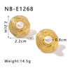 Wholesale French Retro Style Pleated Inlaid Pearl Earrings For Women Titanium Steel With 18K Vacuum Plating In Furnace And Electroplating