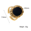 Wholesale French Retro Style Round Women's Stainless Steel Oil Dripping Ring With Geometric Pattern And Electroplating
