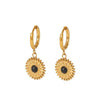 Wholesale French Retro Style Stainless Steel Sunflower Earrings For Women With Electroplating