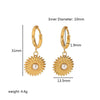 Wholesale French Retro Style Stainless Steel Sunflower Earrings For Women With Electroplating