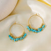 Wholesale French Retro Titanium Steel Electroplated Geometric Wave Pattern Earrings For Women