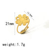 Wholesale French Retro Titanium Steel Women's Ring With Star Heart And Flower Patterns Electroplated