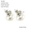 Wholesale French Retro Women's Titanium Steel And 18K Pearl Earrings With Geometric Design And Electroplating Treatment
