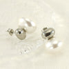 Wholesale French Retro Women's Titanium Steel And 18K Pearl Earrings With Geometric Design And Electroplating Treatment