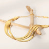 Wholesale French Retro Women's Titanium Steel Geometric Three Layer Snake Bone Bracelet With 18K Gold Electroplating