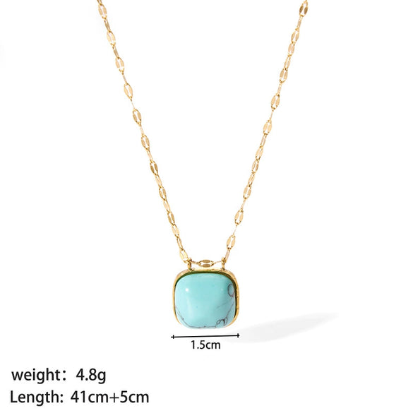 Wholesale French Retro Zircon Devil's Eye Pendant Necklace In Stainless Steel With Pvdp Furnace Real Gold Treatment And Geometric Design For Women