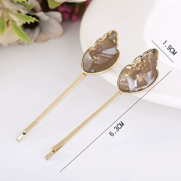 Wholesale Fresh Acetate Ice Cream Shape Hair Side Clips For Girls With Geometric And Plaid Patterns Simple Style