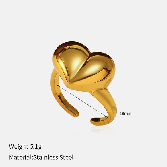 Wholesale Fresh And Minimalist Geometric Stainless Steel Electroplated Open Adjustable Finger Ring For Women