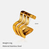 Wholesale Fresh And Minimalist Geometric Stainless Steel Electroplated Open Adjustable Finger Ring For Women