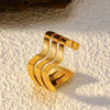 Wholesale Fresh And Minimalist Geometric Stainless Steel Electroplated Open Adjustable Finger Ring For Women