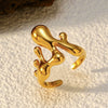 Wholesale Fresh And Minimalist Geometric Stainless Steel Electroplated Open Adjustable Finger Ring For Women