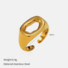 Wholesale Fresh And Minimalist Geometric Stainless Steel Electroplated Open Adjustable Finger Ring For Women