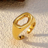 Wholesale Fresh And Minimalist Geometric Stainless Steel Electroplated Open Adjustable Finger Ring For Women