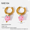 Wholesale Fresh And Minimalist Style Fruit Pattern Stainless Steel Vacuum Real Gold Plated Hoop Earrings With Acrylic Pendant For Women