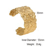 Wholesale Fresh And Sweet Flower Design Stainless Steel Electroplated Open Bracelet