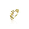 Wholesale Fresh Diamond Leaf Ring In Niche Design 925 Silver With Diamond Treatment For Unisex Elegant And Sweet