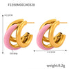 Wholesale Fresh Fashion Geometric Ushape And Cshape Electroplated Titanium Steel Earrings For Women