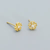 Wholesale Fresh Flower Ear Studs 925 Silver Electroplated Women's Ear Jewelry
