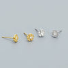 Wholesale Fresh Flower Ear Studs 925 Silver Electroplated Women's Ear Jewelry