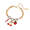 Wholesale Fresh Garden Style Fruit Shaped Stainless Steel Chain Bracelet With Dripping Oil Processing