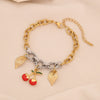 Wholesale Fresh Garden Style Fruit Shaped Stainless Steel Chain Bracelet With Dripping Oil Processing