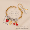 Wholesale Fresh Garden Style Fruit Shaped Stainless Steel Chain Bracelet With Dripping Oil Processing