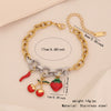Wholesale Fresh Garden Style Fruit Shaped Stainless Steel Chain Bracelet With Dripping Oil Processing