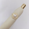 Wholesale Freshwater Pearl And Sea Shell Broken Shell Drop Glaze Camellia Ring Copper Material Fashion Style Flat Round And Bun Round Pearl Shape