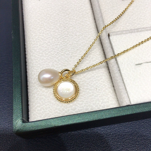 Wholesale Freshwater Pearl And Sea Shell Jewelry Set With Round Shape
