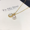 Wholesale Freshwater Pearl And Sea Shell Jewelry Set With Round Shape
