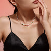 Wholesale Freshwater Pearl And 316L Stainless Steel Necklace Geometric Pattern Electroplated Sweet Style
