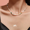 Wholesale Freshwater Pearl And 316L Stainless Steel Necklace Geometric Pattern Electroplated Sweet Style