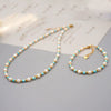 Wholesale Freshwater Pearl And Turquoise Jewelry Set Handmade Retro Geometric Design For Women
