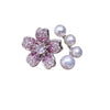 Wholesale Freshwater Pearl And Zircon Ring With Cherry Blossom Gradient For Women Copper Material