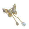 Wholesale Freshwater Pearl Brooch Copper Insect Pattern Electroplating For Women Fashion Retro Style