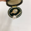 Wholesale Freshwater Pearl Copper Ring With Micropaved Zircon And Tulip Open Design Fashionable For Women