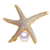 Wholesale Freshwater Pearl Copper Starfish Microinlaid Brooch For Women Fashion Decoration