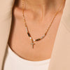 Wholesale Freshwater Pearl Cross Necklace With Diamonds For Women Stainless Steel Jewelry