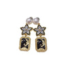 Wholesale Freshwater Pearl Earrings Alloy Inlaid With Artificial And Semiprecious Gemstones Retro Star And Moon Square Feminine Style