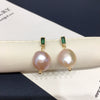Wholesale Freshwater Pearl Earrings Alloy Inlaid With Artificial And Semiprecious Stones Alien Shape Retro Style For Women
