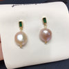 Wholesale Freshwater Pearl Earrings Alloy Inlaid With Artificial And Semiprecious Stones Alien Shape Retro Style For Women