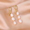 Wholesale Freshwater Pearl Earrings Baroque Style Geometric Design Electroplating For Women