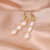 Wholesale Freshwater Pearl Earrings Baroque Style Geometric Design Electroplating For Women