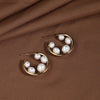 Wholesale Freshwater Pearl Earrings Copper Gold Plated S925 Sterling Silver Unisex Natural Style Flower Circle Design