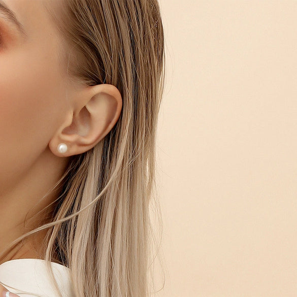 Wholesale Freshwater Pearl Earrings 925 Sterling Silver Geometric Retro Style Pure Handmade Jewelry For Women