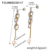 Wholesale Freshwater Pearl Earrings With Omega Card Chain Tassel Stainless Steel Plated Geometric Design Light Luxury Style For Women