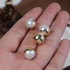 Wholesale Freshwater Pearl Edison Round Gilded Single Hanging Pendant Earrings Jewelry Accessories
